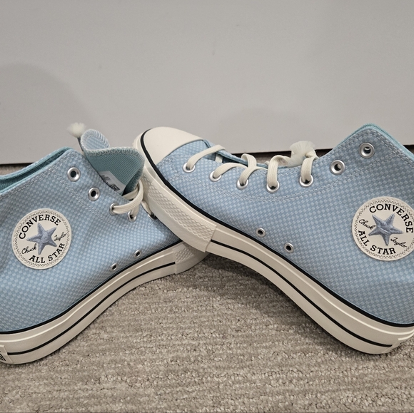 BNIB Converse Lift Platform Sneakers Aqua Check - Picture 4 of 9